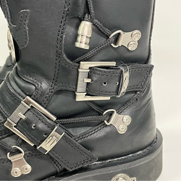 Harley Davidson 7 men’s Distortion Skull Metal Motorycle black leather main image 12